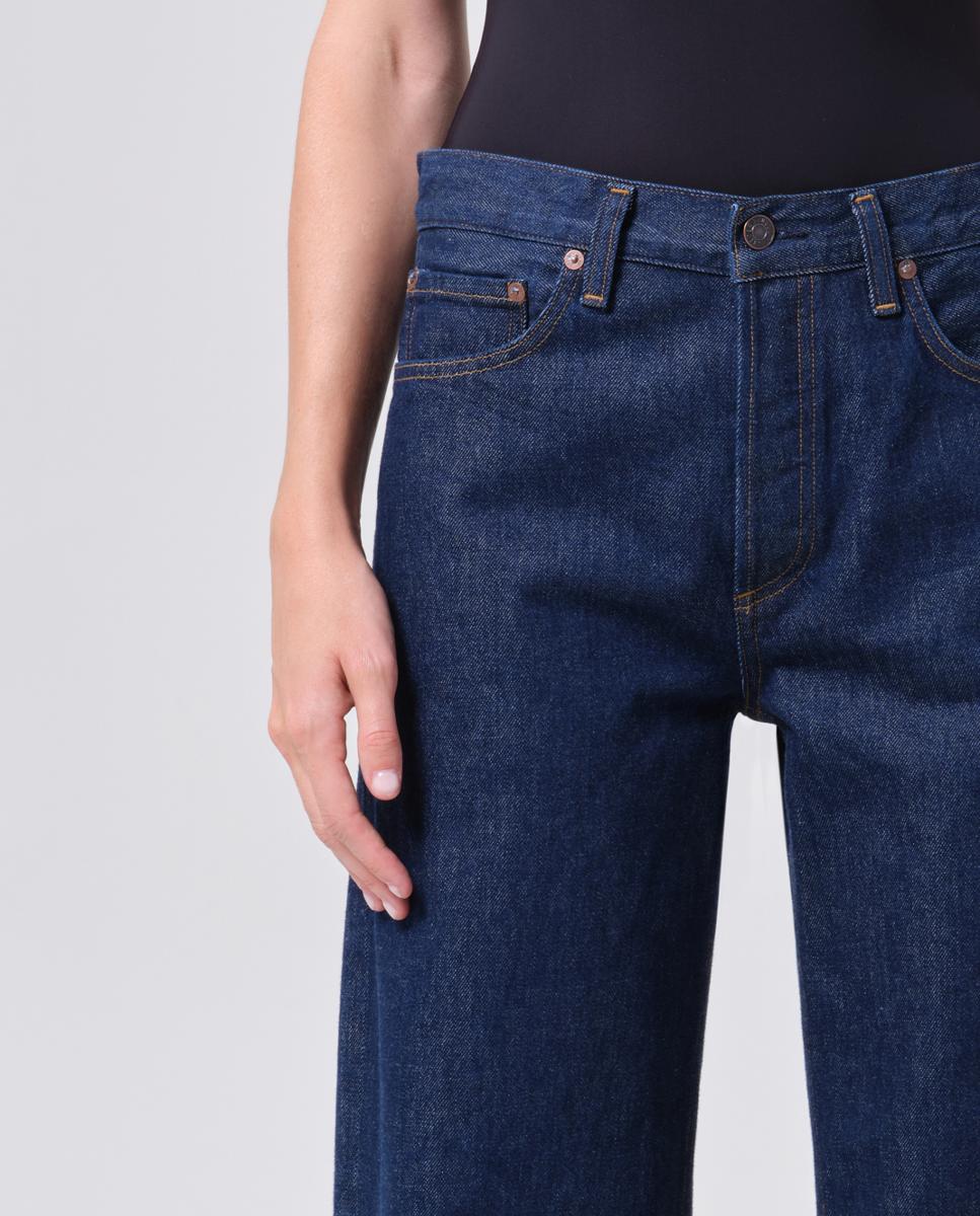 Jeans regular de algodão Azul-escuro-6