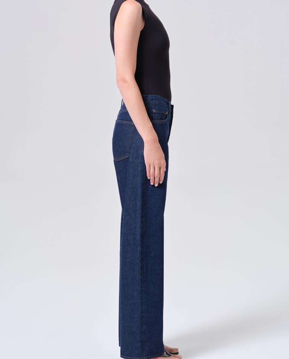 Jeans regular de algodão Azul-escuro-8