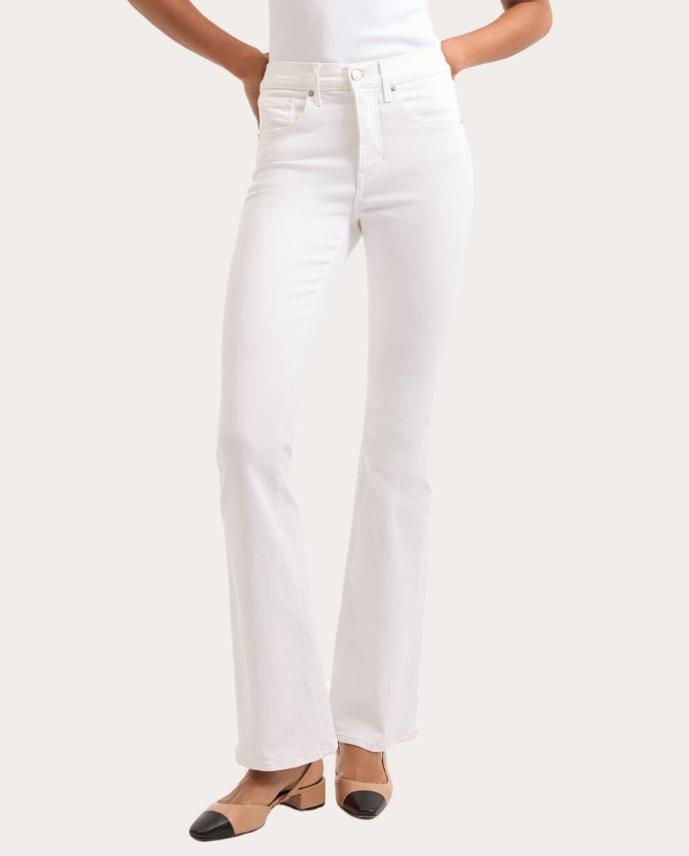 Calças Flare Beverly Branco-7