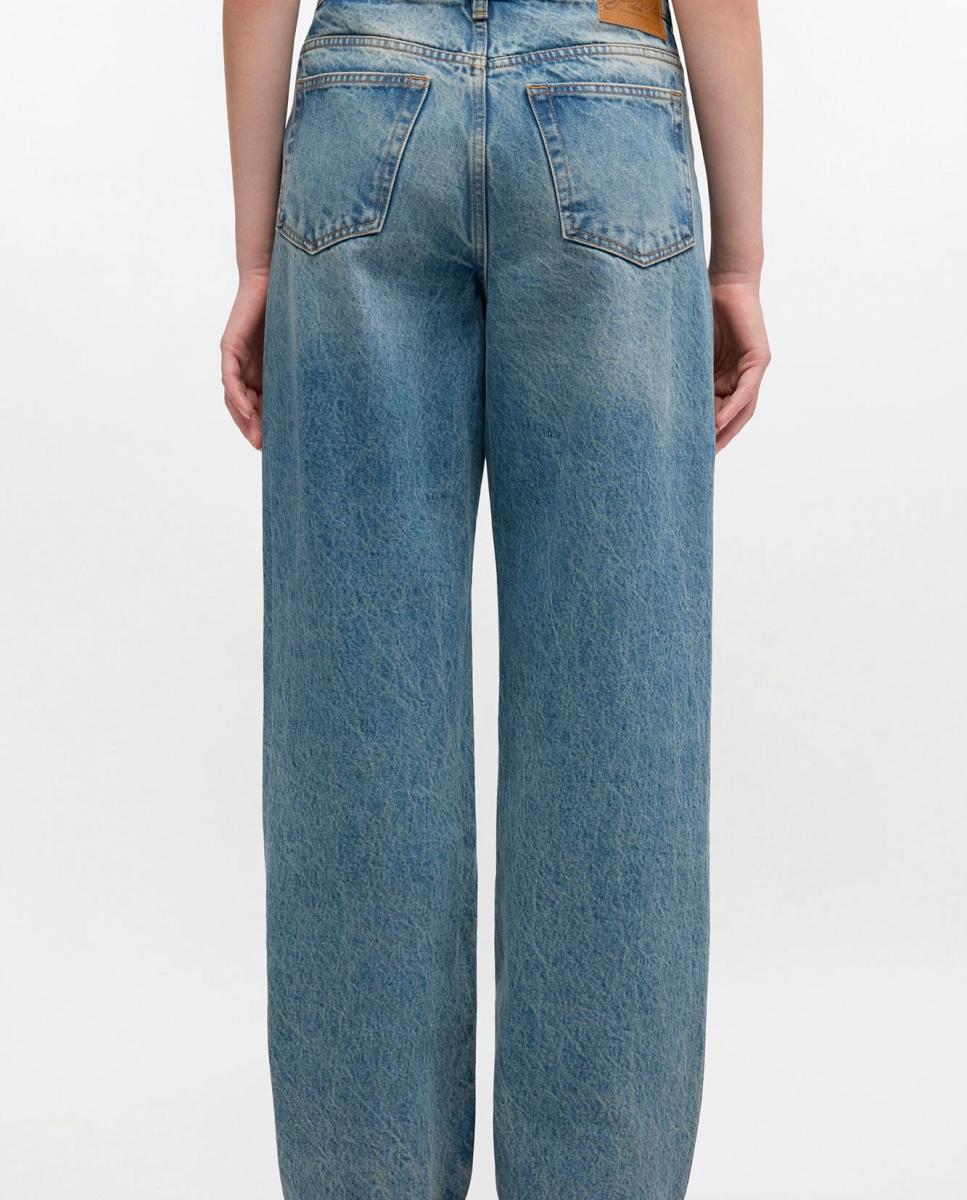 Imagen 2 de Pantalón recto Izzy de algodón - Azul Azul