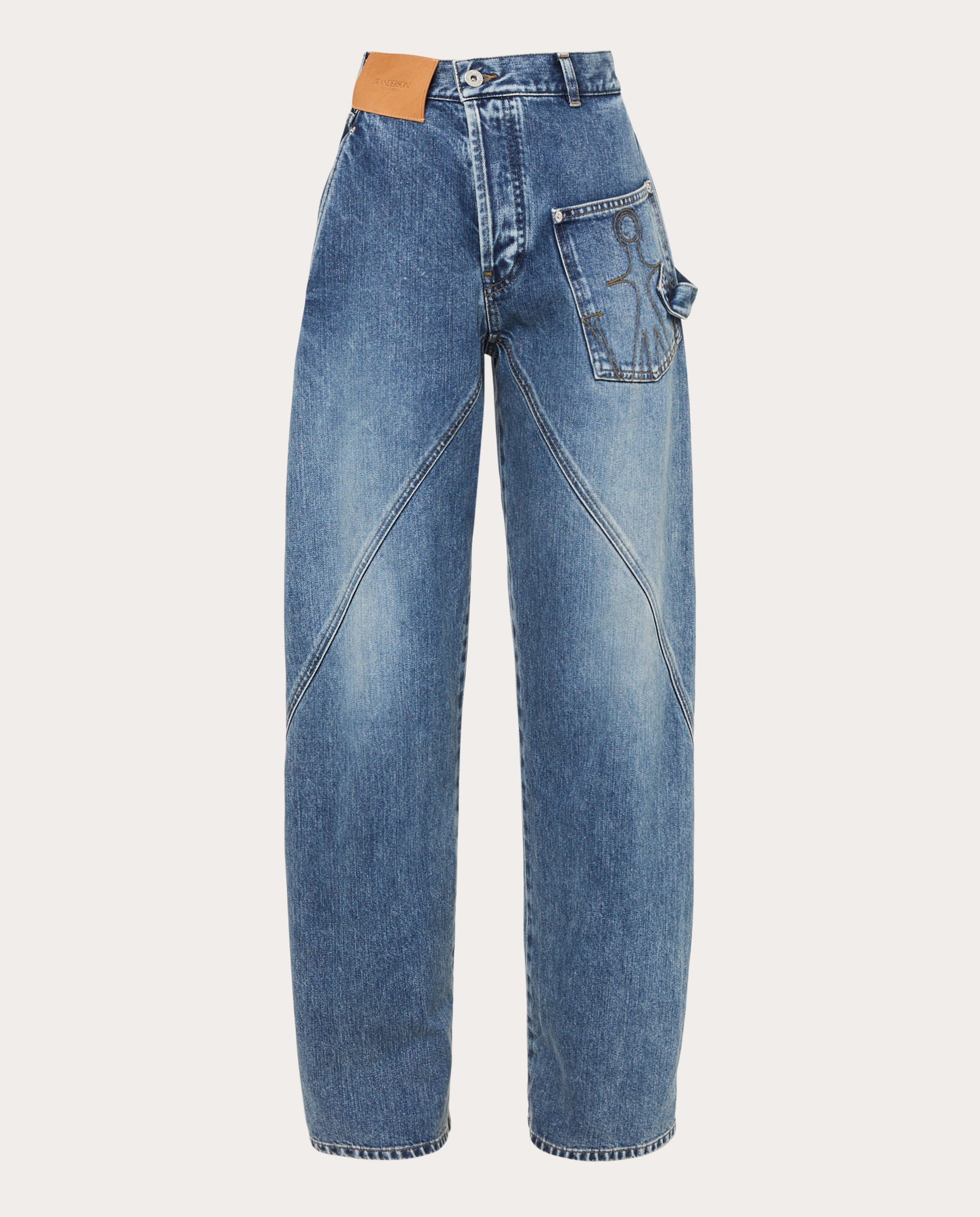 Imagen 0 de Pantalón recto vaquero de algodón Azul