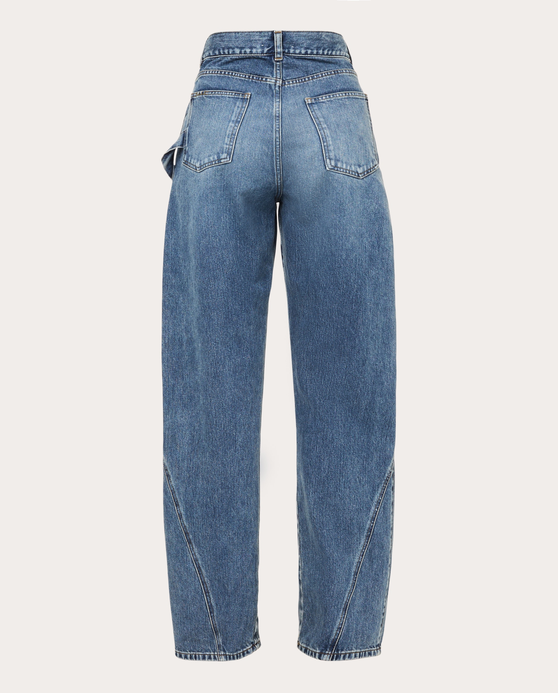 Pantalón recto vaquero de algodón - Azul Azul-2