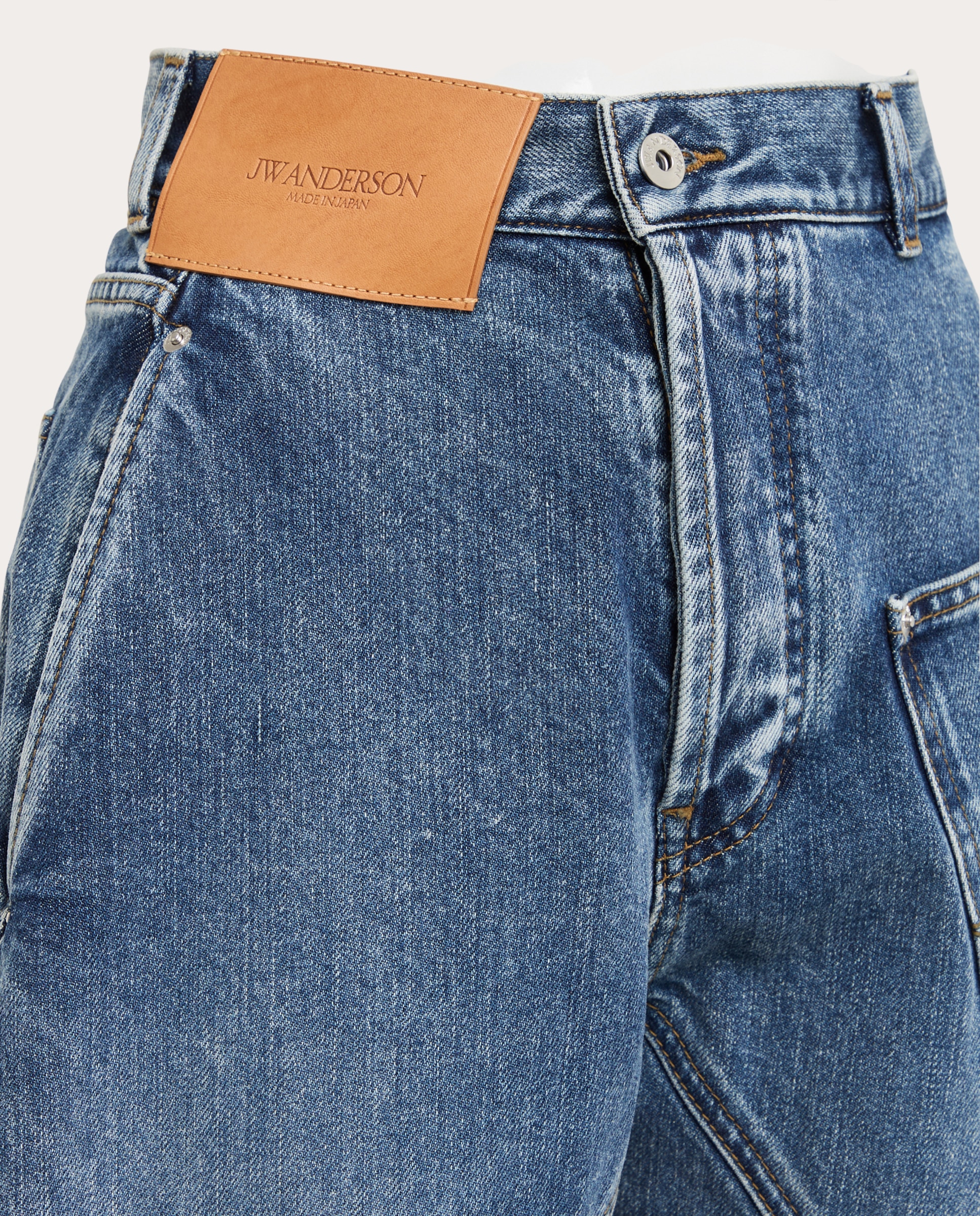 Pantalón recto vaquero de algodón - Azul Azul-4