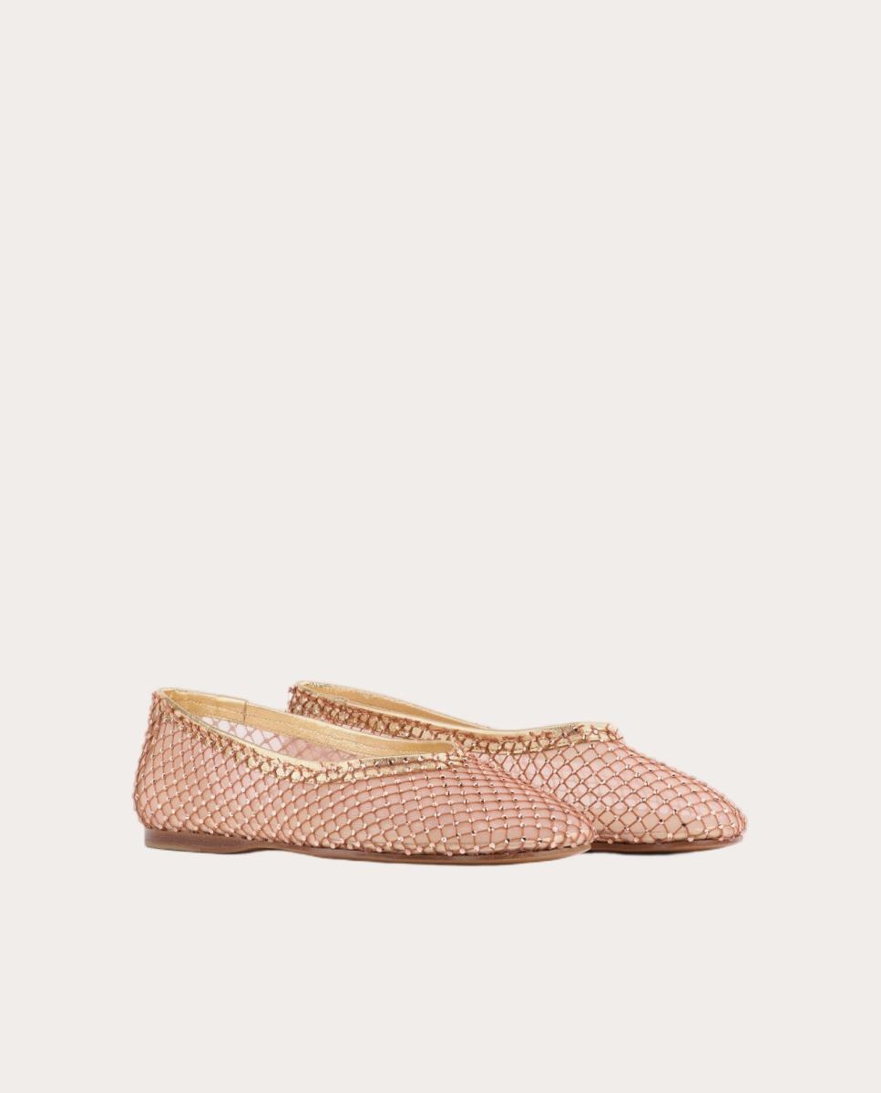 Sapato raso de pele Rosa-2