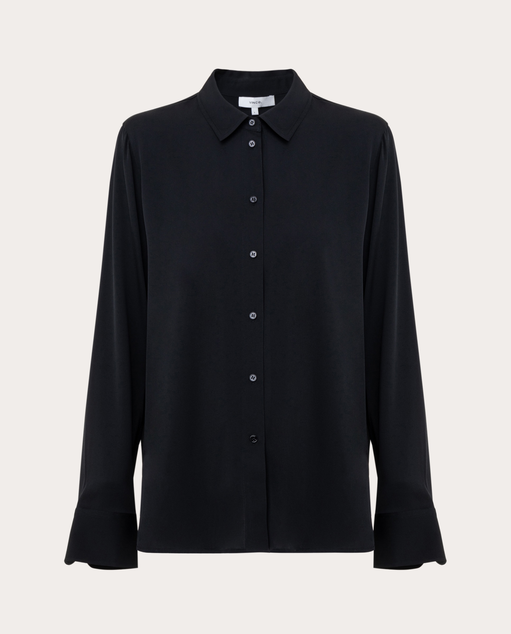 Camisa de seda Preto-1