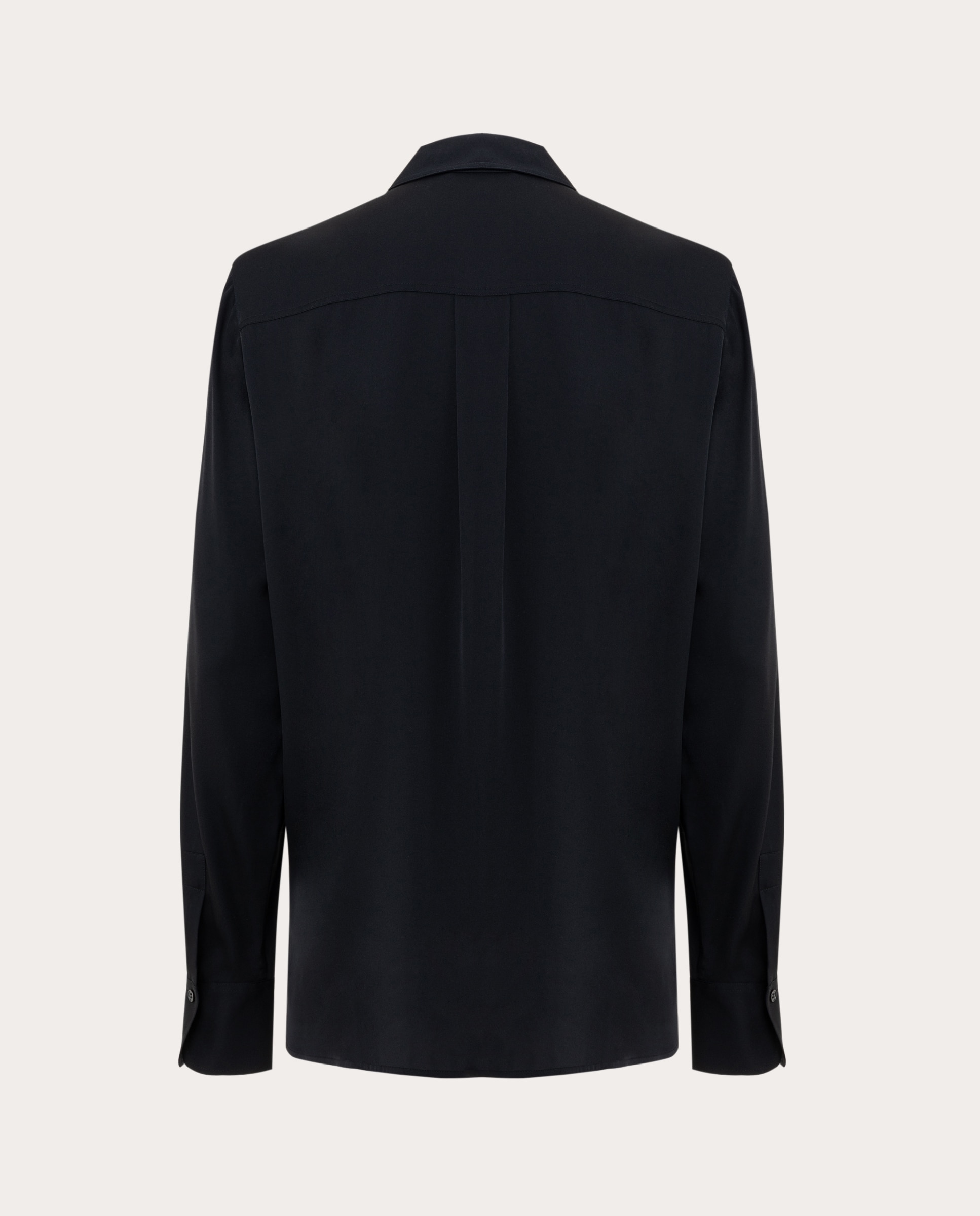 Camisa de seda Preto-2
