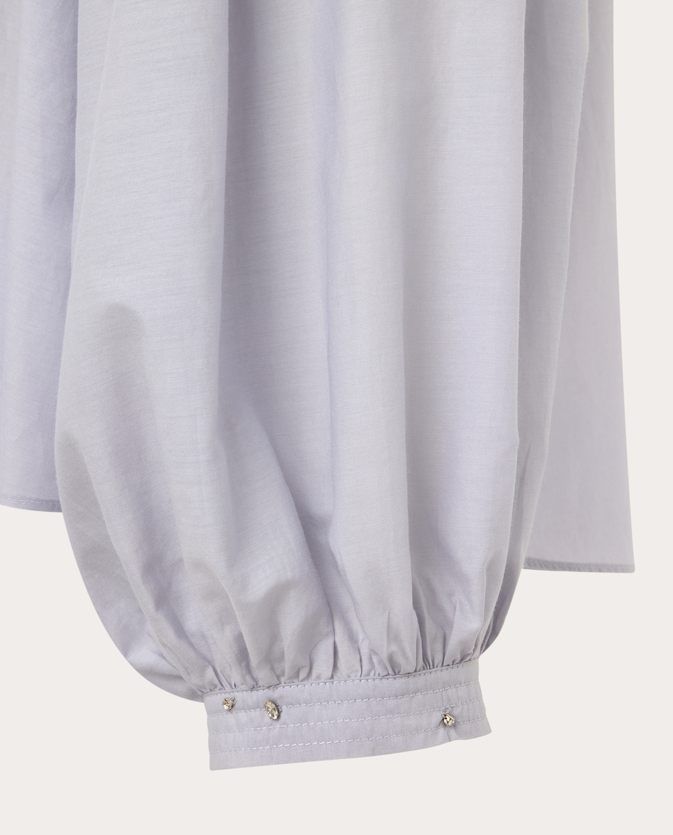 Camisa de algodón Azul claro-4