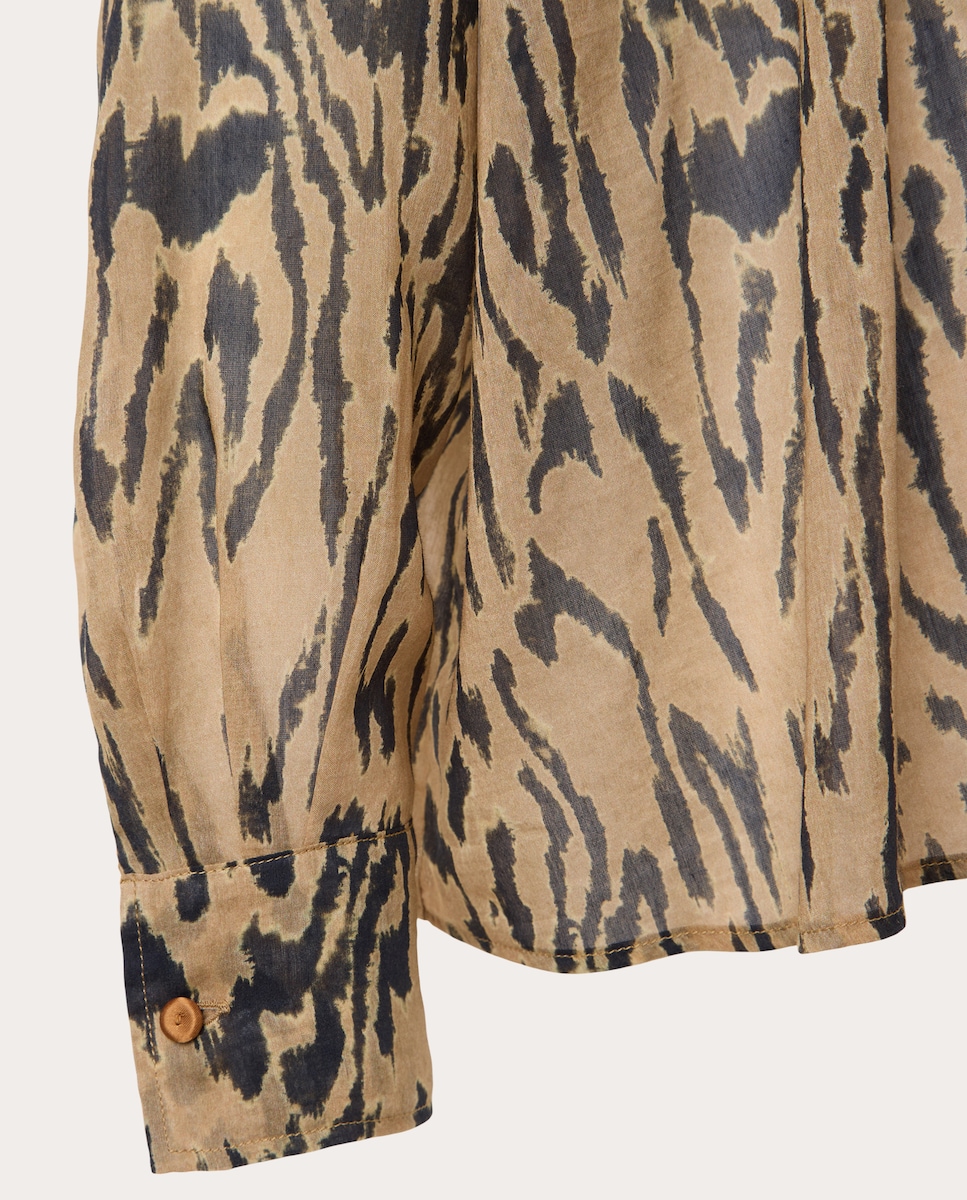 Camisa de algodão Castanho-3