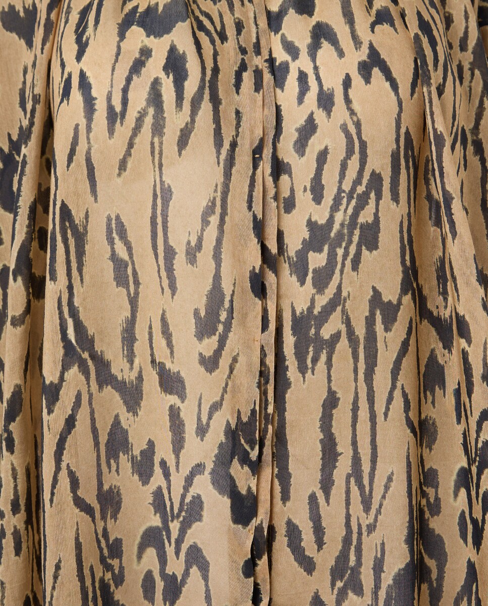 Camisa de algodão Castanho-4