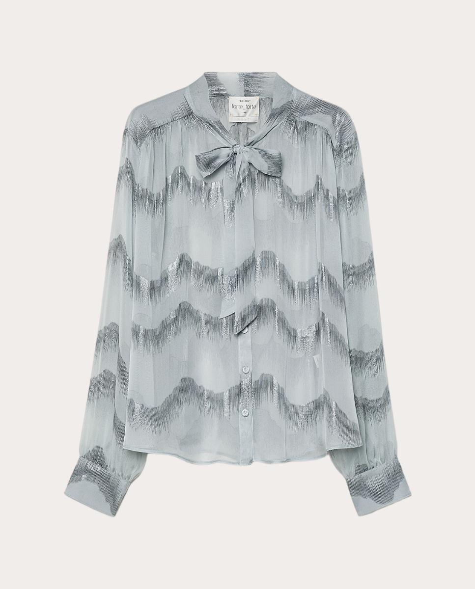 Camisa con lazada - Gris Gris-1