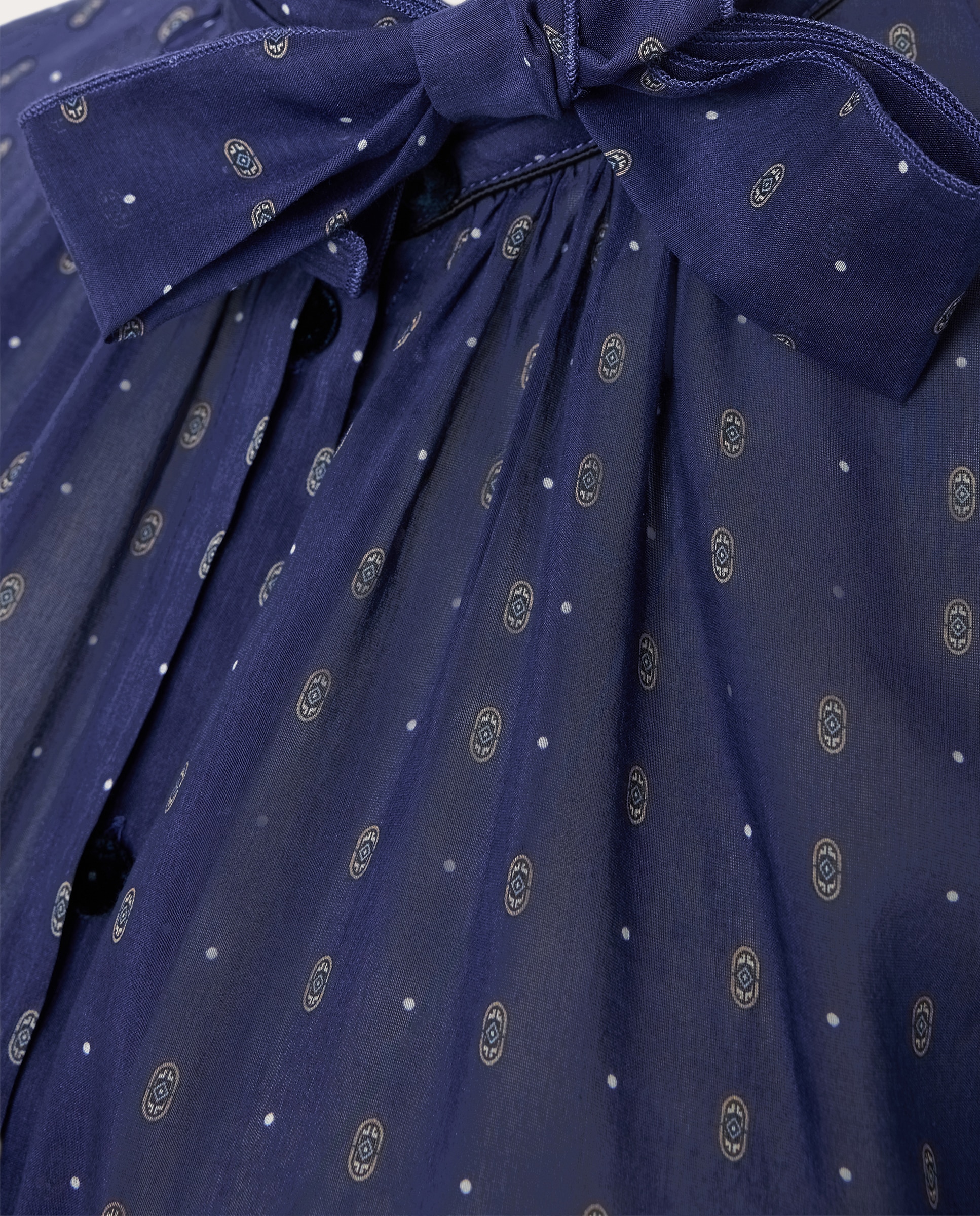 Camisa bohemia estampada - Azul Azul-5