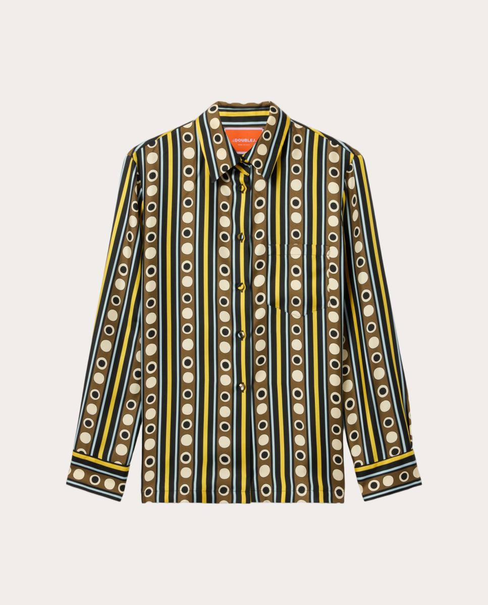 Imagen 0 de Camisa de seda estampada Marrón