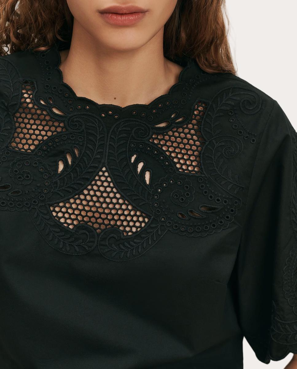 Camiseta crop top de algodón - Negro Negro-4