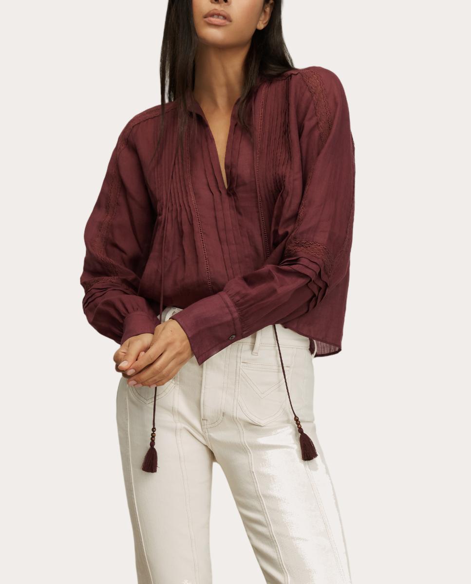 Blusa Sawyer de Ramio Bordeaux-2