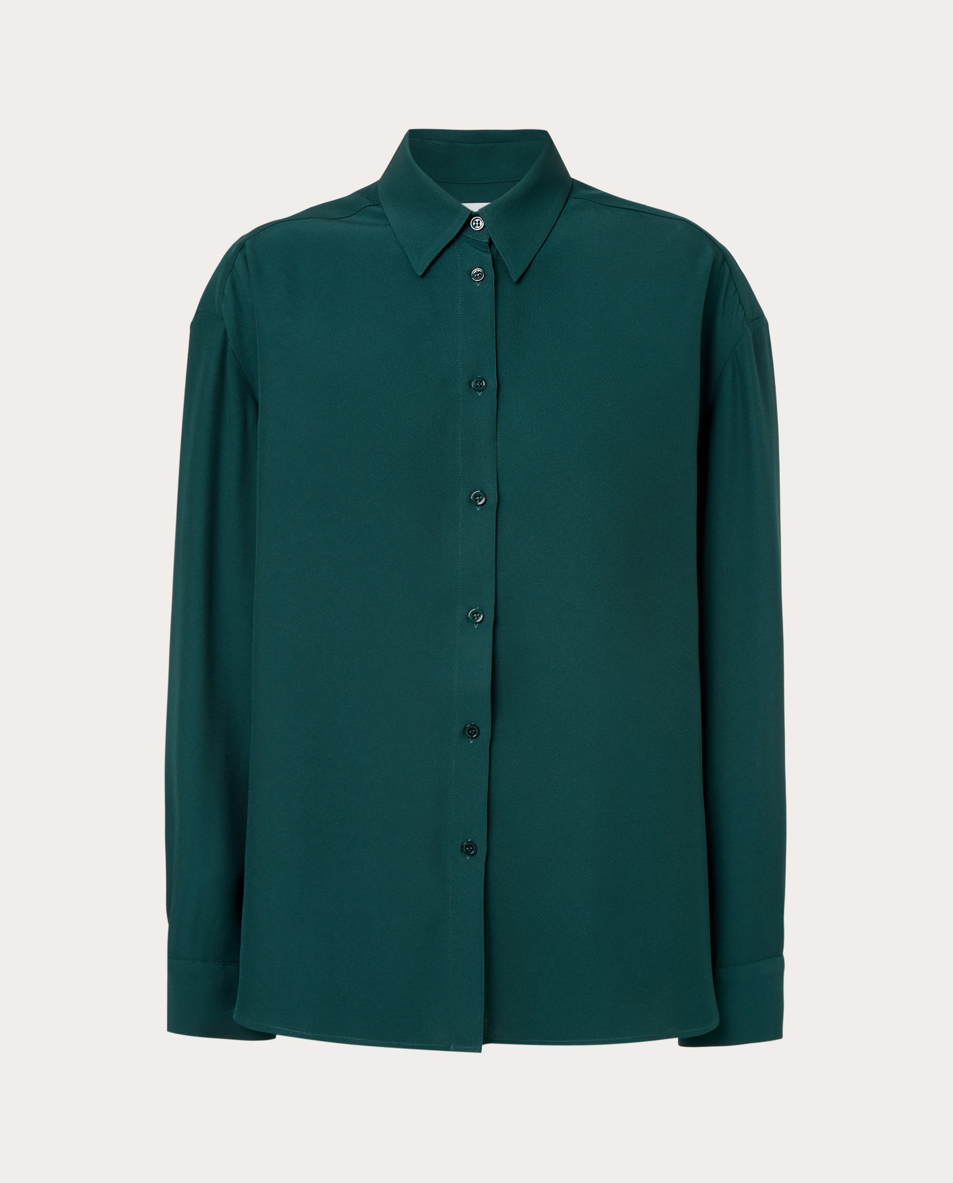 Camisa fluida Oana - Verde oscuro Verde oscuro-1