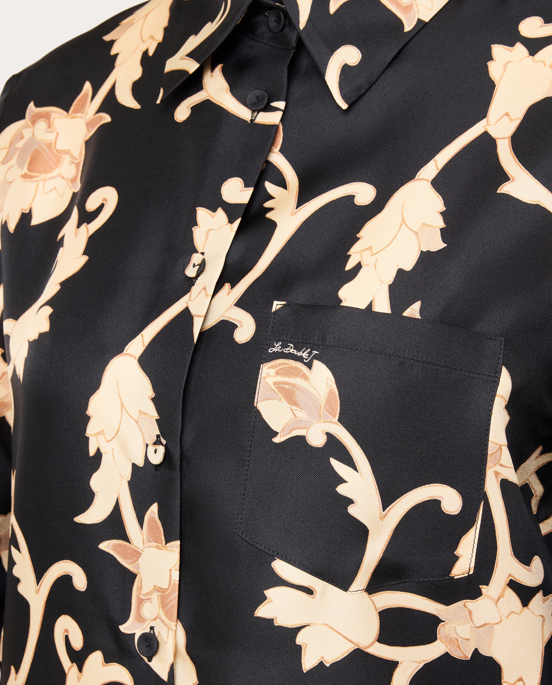 Imagen 3 de Camisa Boy de seda - Negro Negro