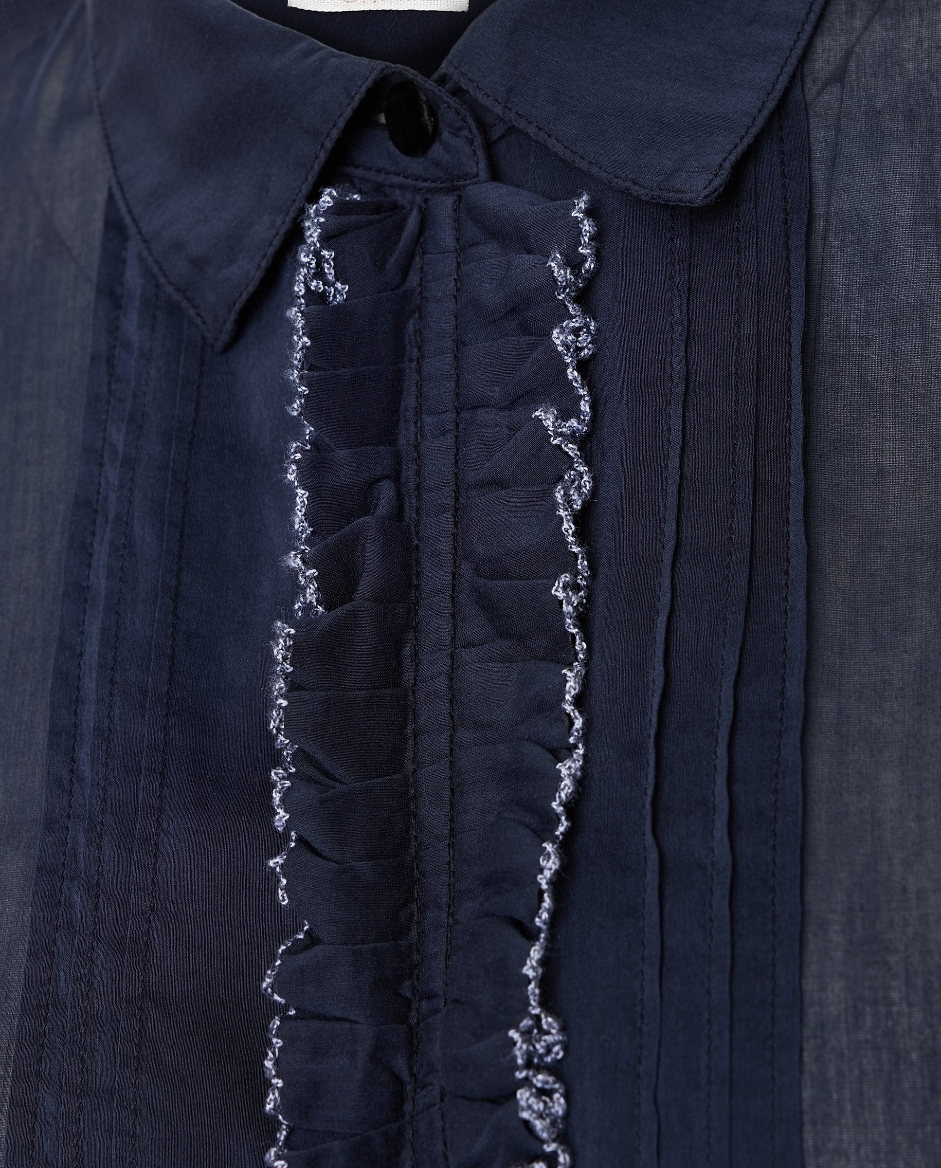Camisa Estilo Smoking Azul-3