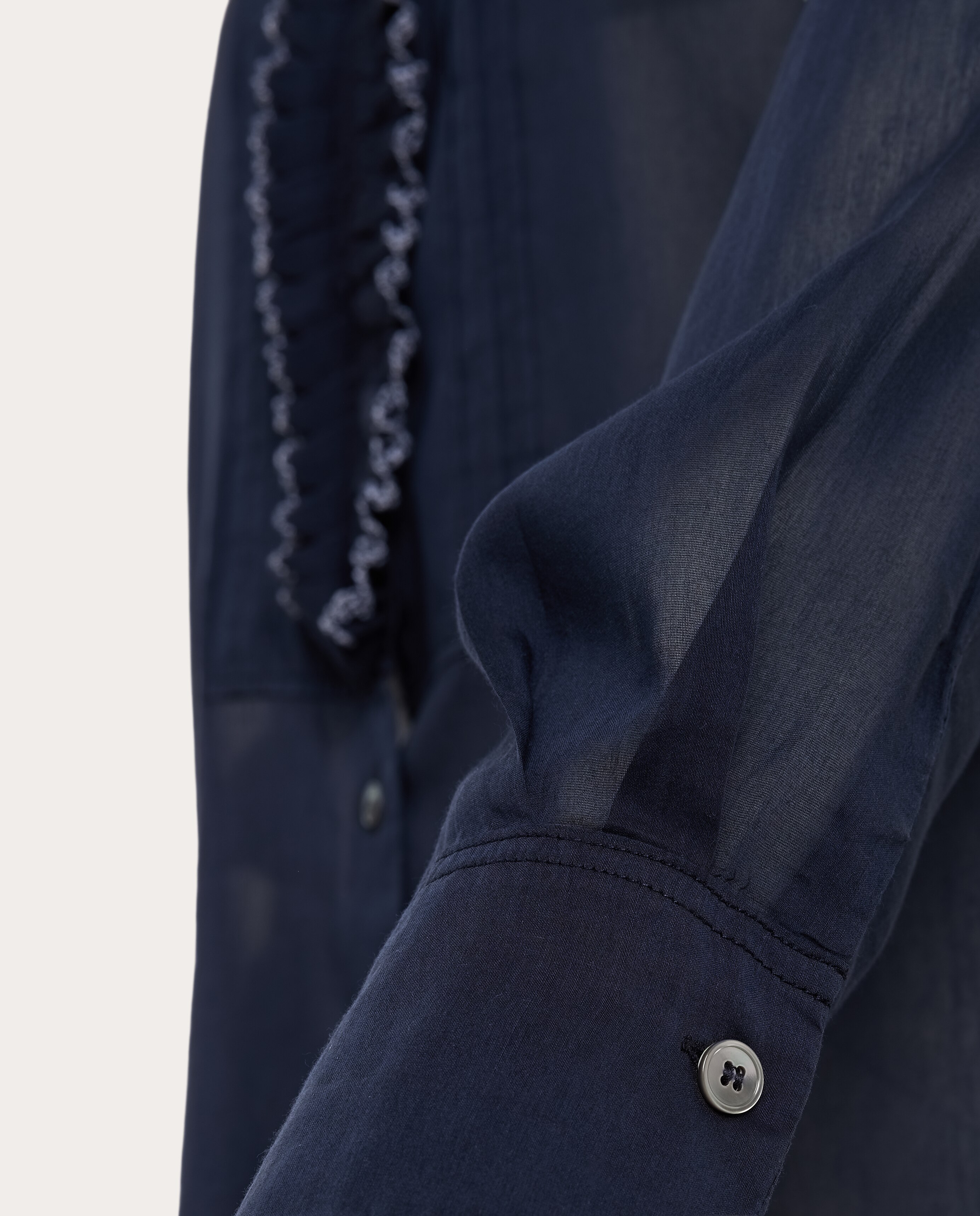 Camisa Estilo Smoking Azul-4