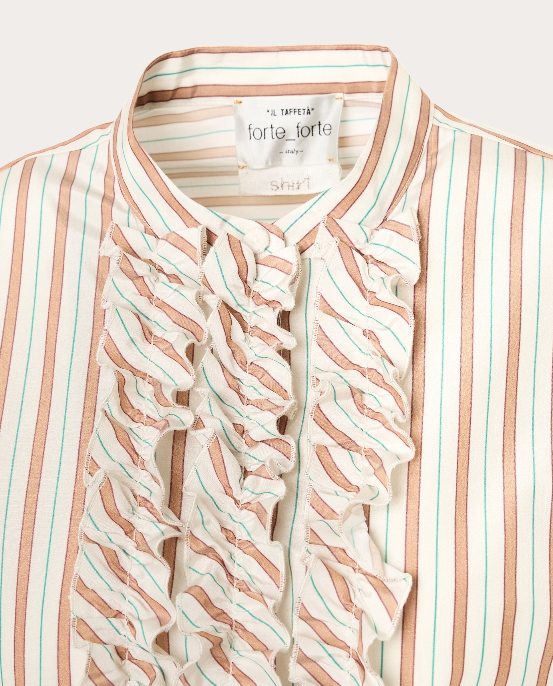 Camisa de tafetá às riscas Rosa-3