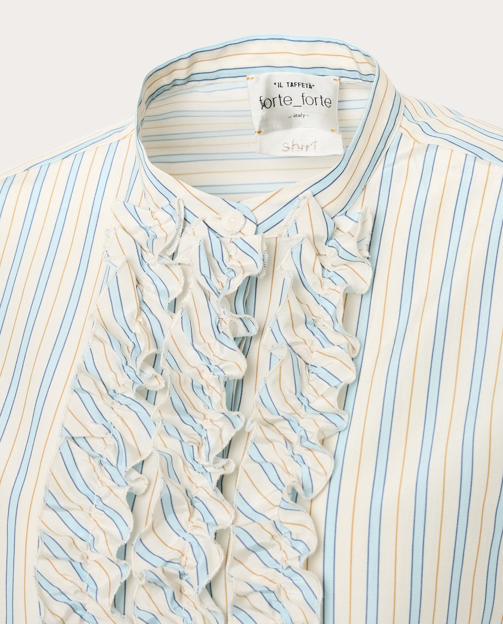Camisa de Tafetá às Riscas Azul-claro-3