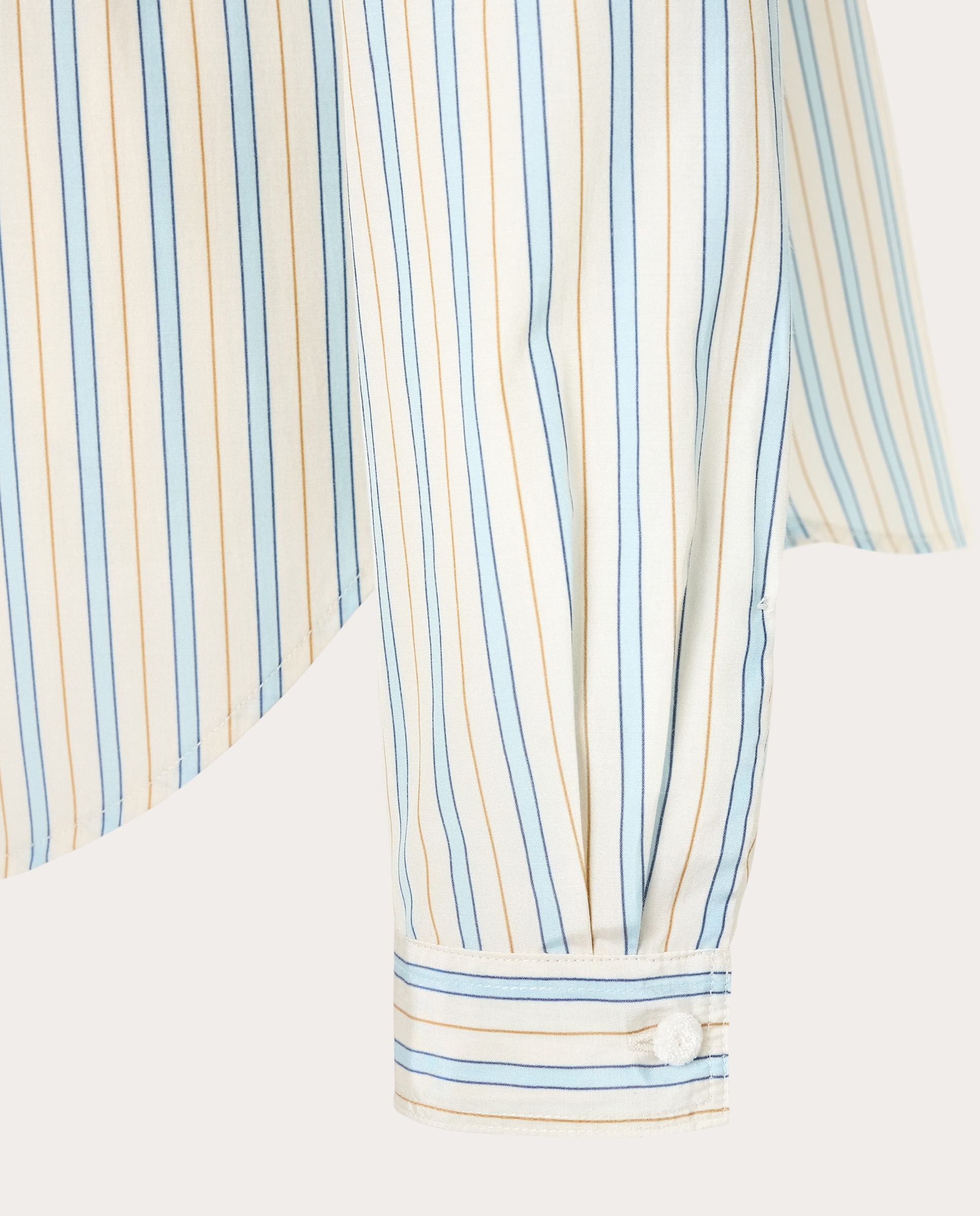 Camisa de Tafetá às Riscas Azul-claro-4