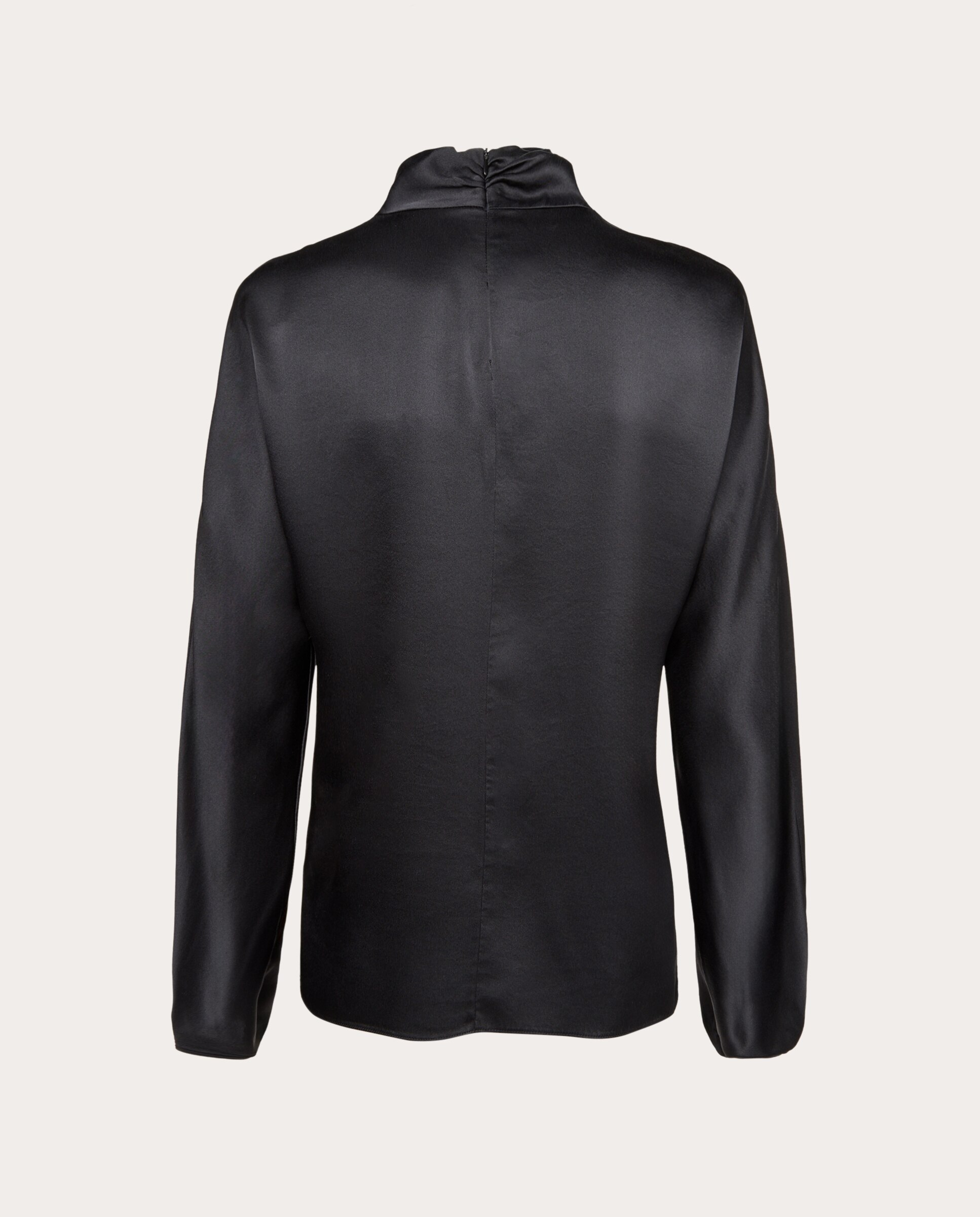 Camisa de seda Preto-2