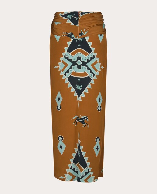 Imagen 0 de Falda larga de seda estampada
