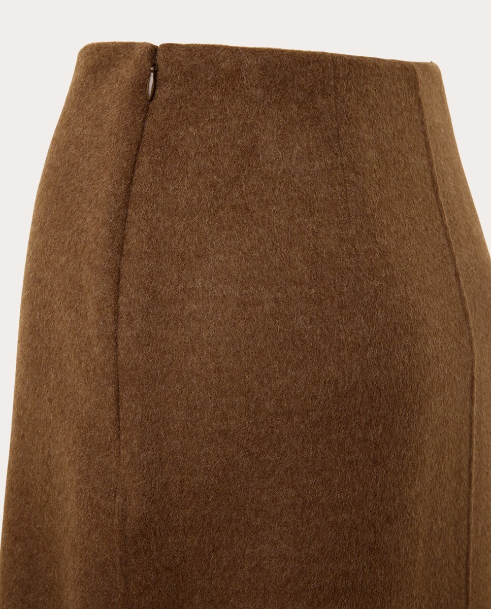 Saia Midi Palomie de Lã Camel-3