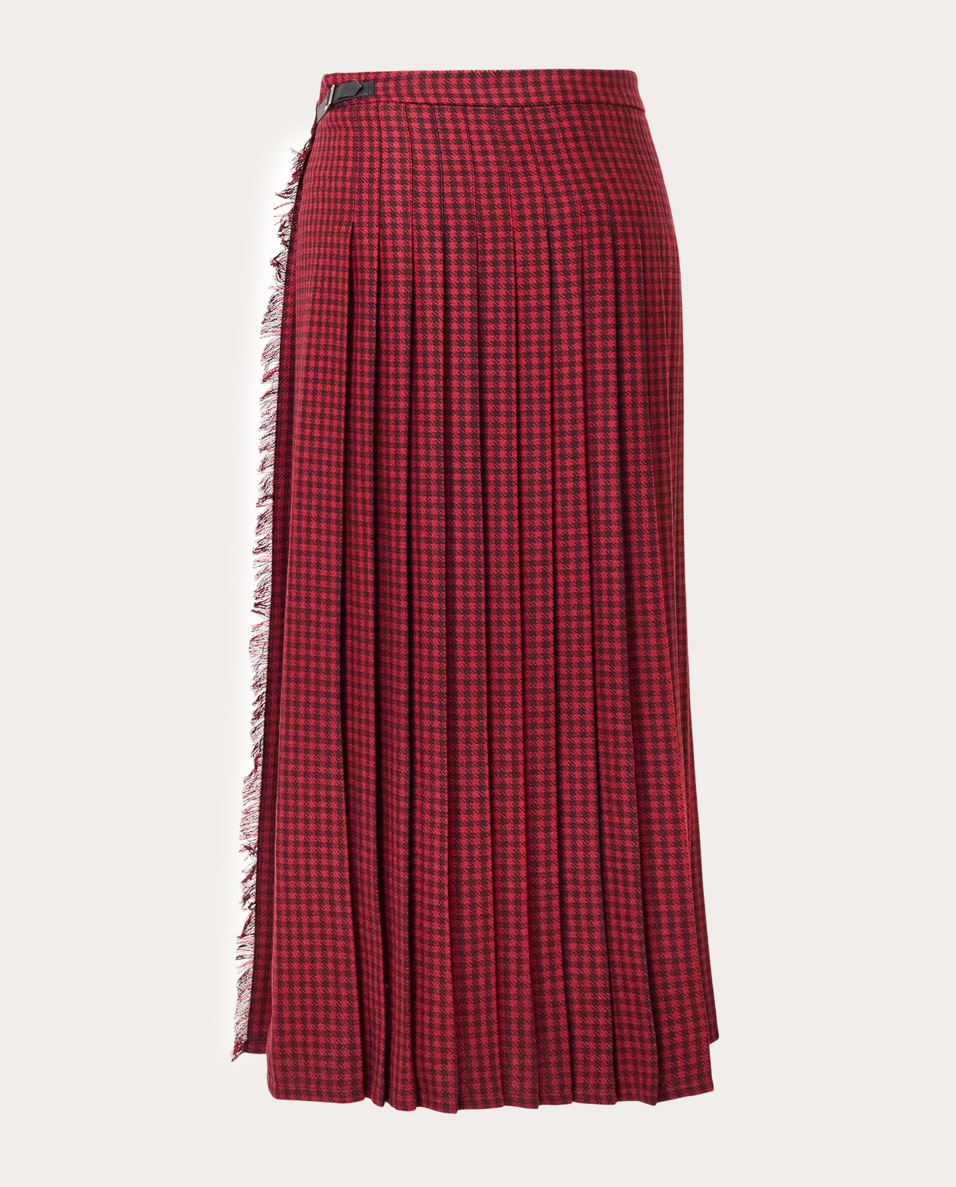 Falda plisada de cuadros - Rojo Rojo-2