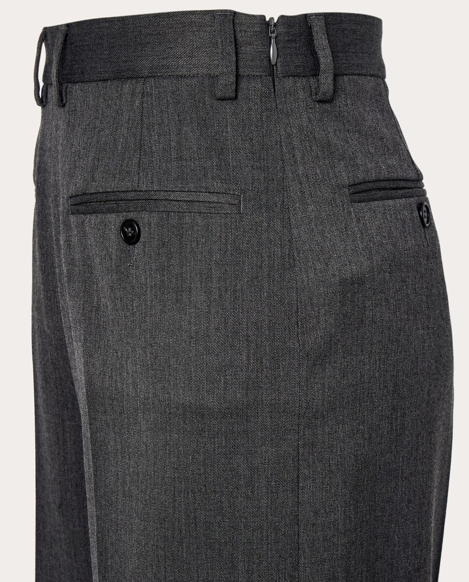 Pantalón ancho Gris-3