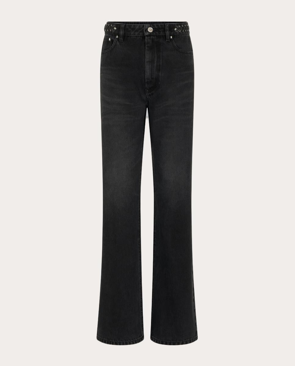 Imagen 0 de Pantalón recto de algodón Negro