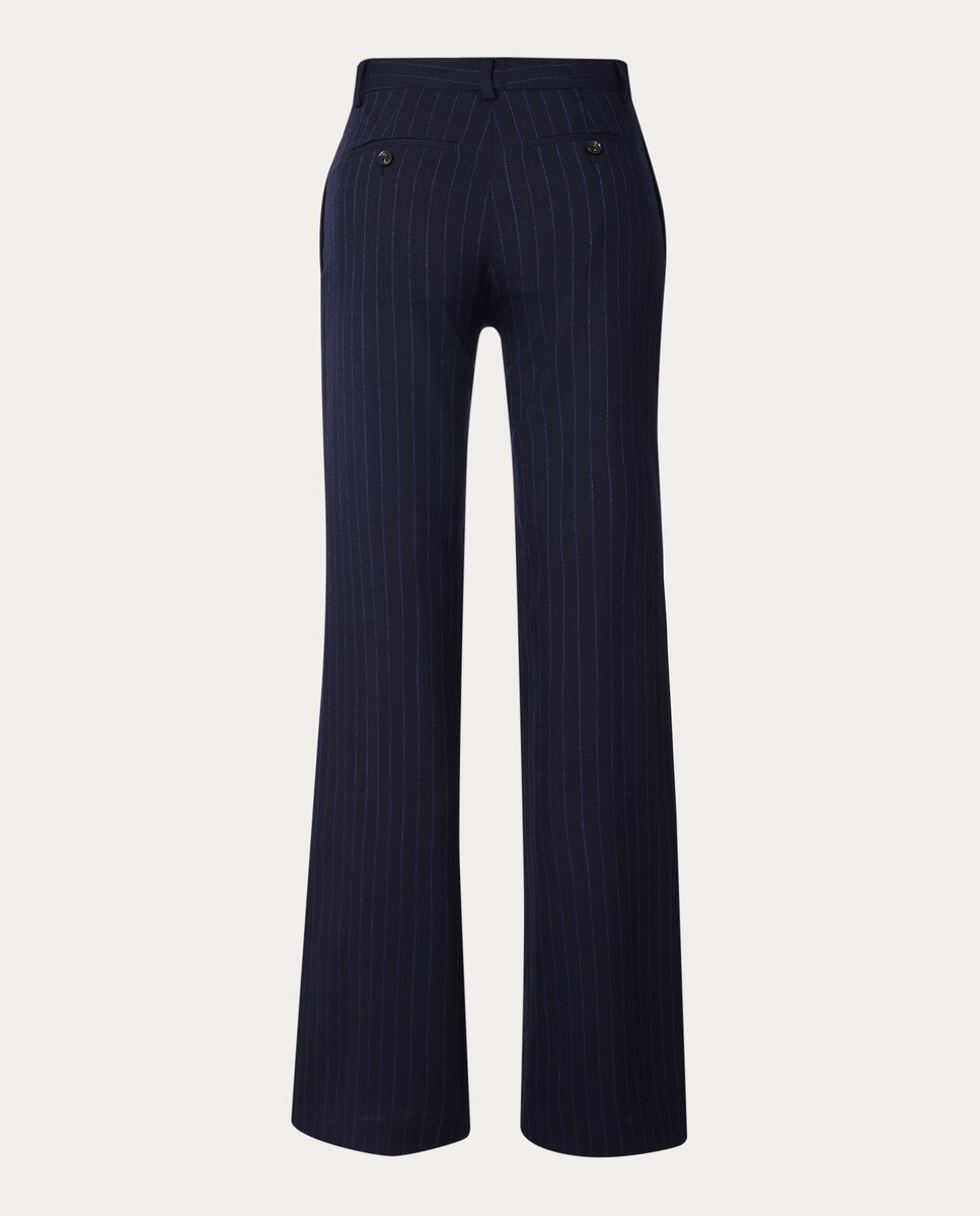 Calças Regular de Lã Azul-escuro-2