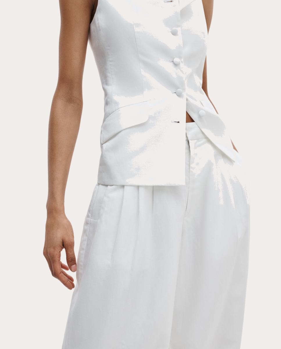 Pantalón Chappell de lino - Blanco Blanco-3