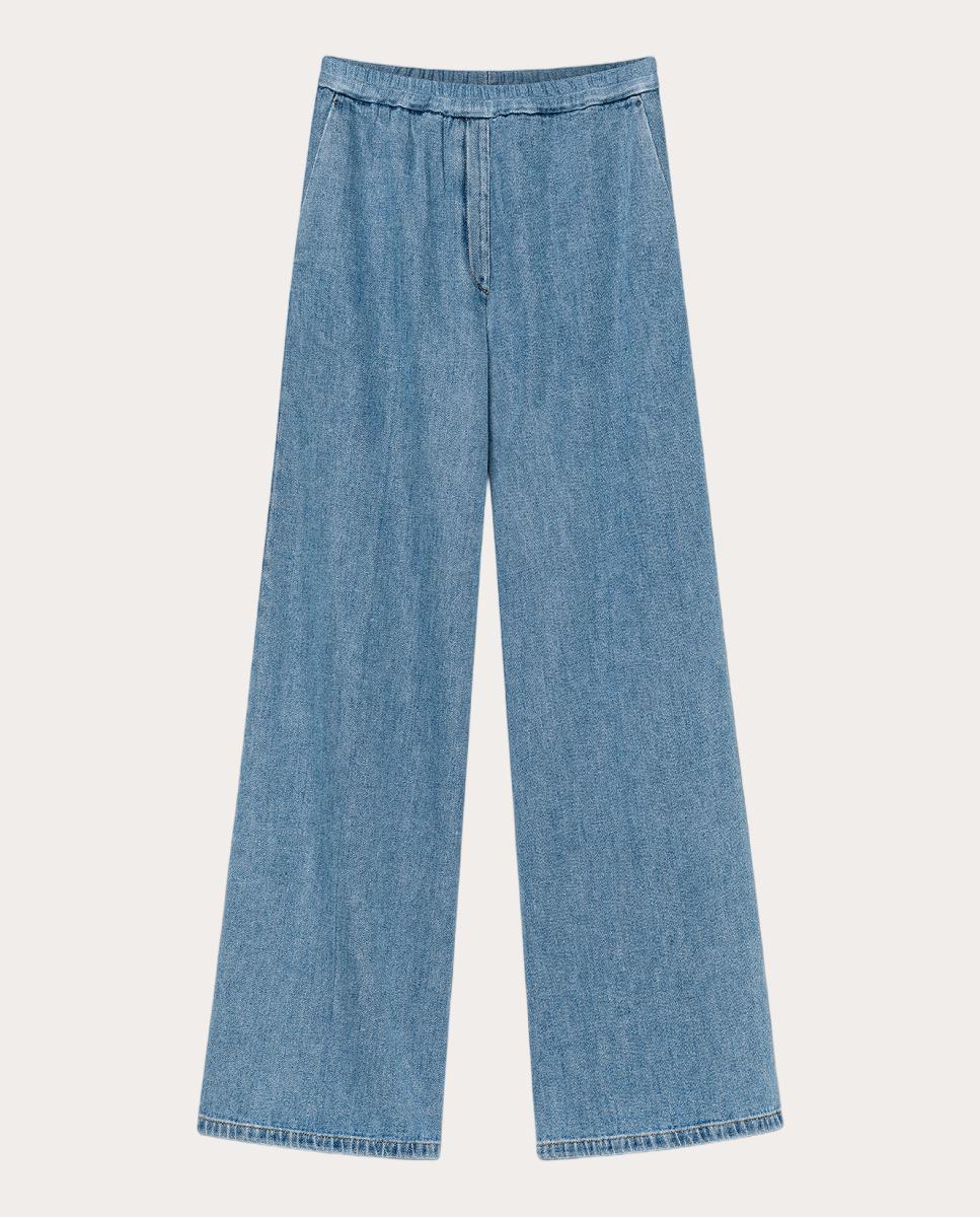 Imagen 0 de Pantalón denim ancho Azul