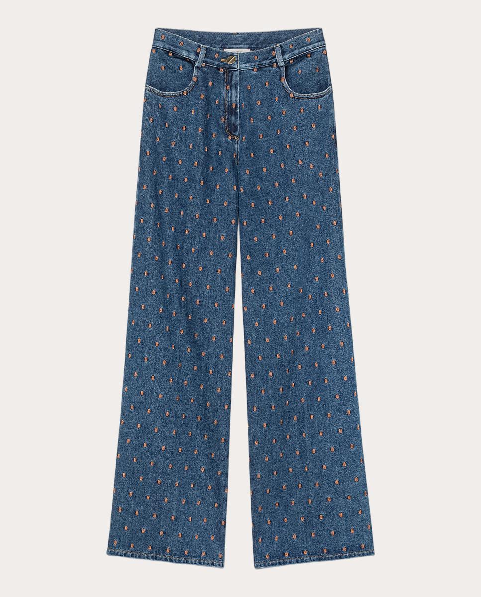 Imagem 0 de Jeans Largas com Bordado
