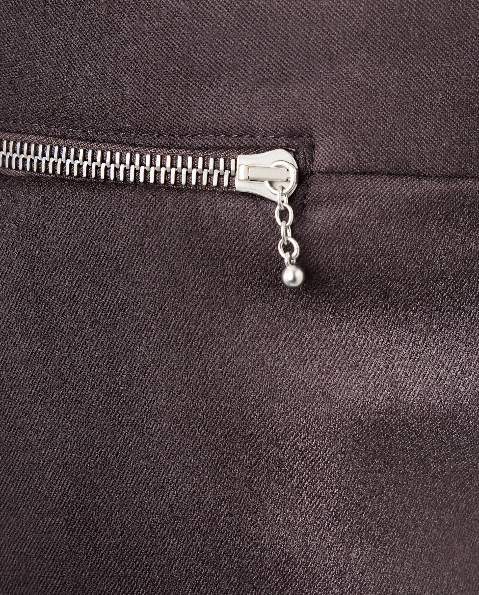 Pantalón recto de talle alto con detalle de cremallera - Marrón oscuro Marrón oscuro-4