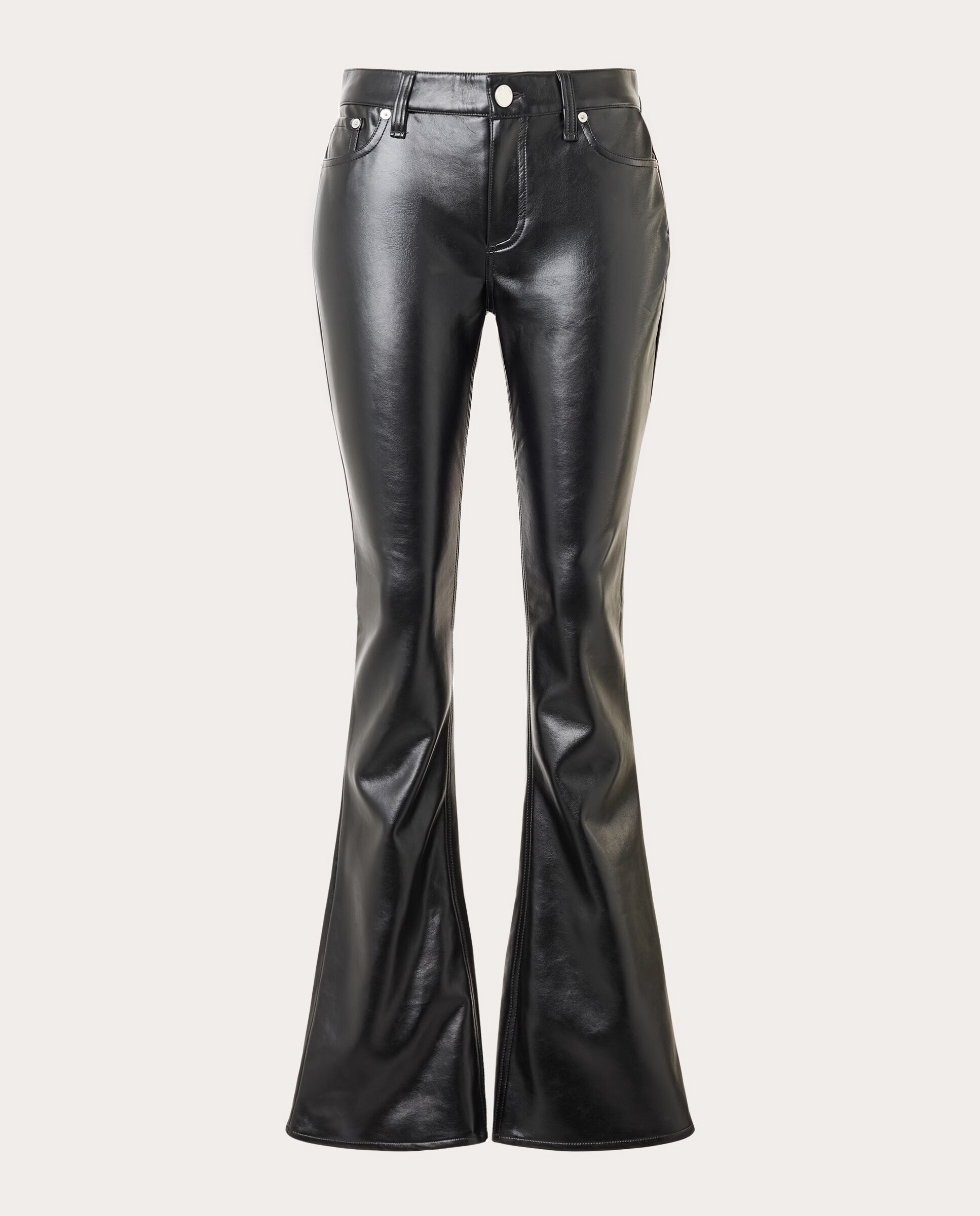 Imagen 1 de Pantalón Kinsley low-rise efecto piel Negro