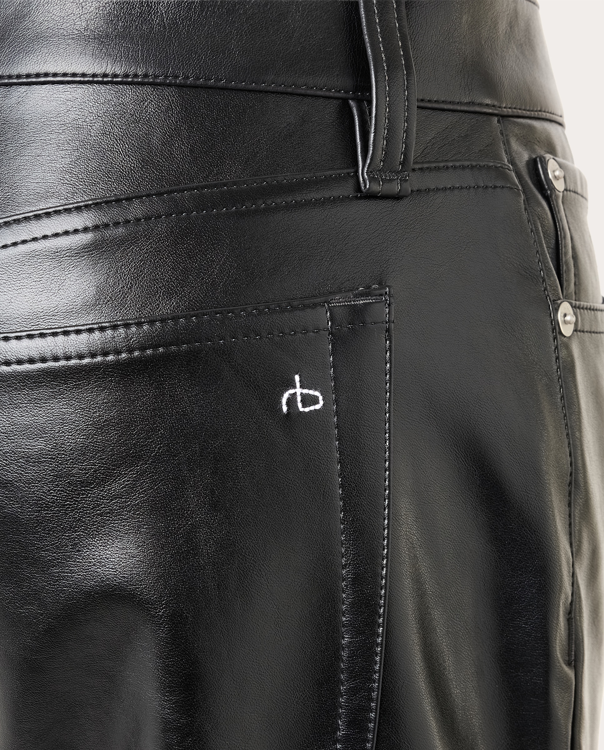 Imagen 3 de Pantalón Kinsley low-rise efecto piel - Negro Negro