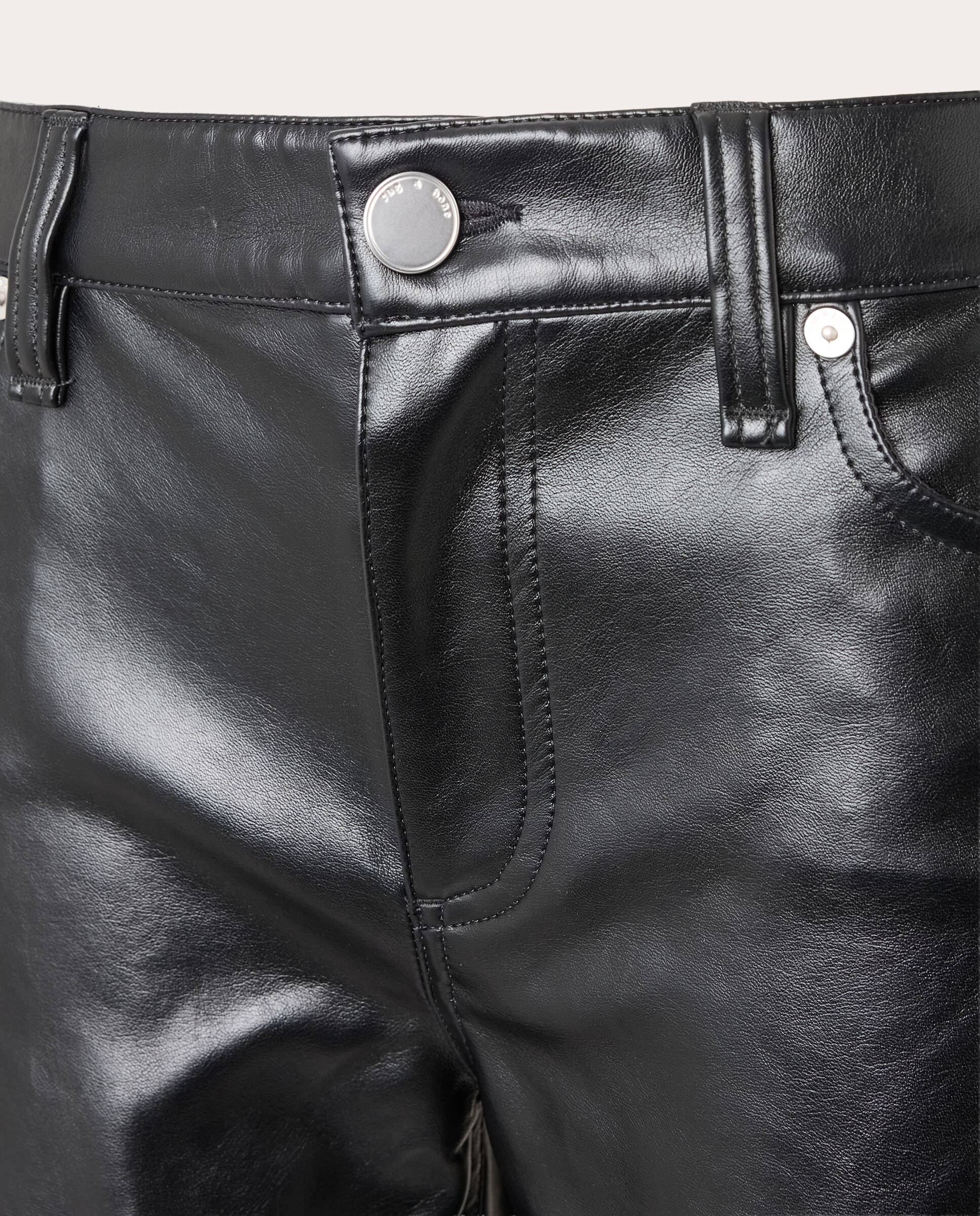 Imagen 4 de Pantalón Kinsley low-rise efecto piel - Negro Negro