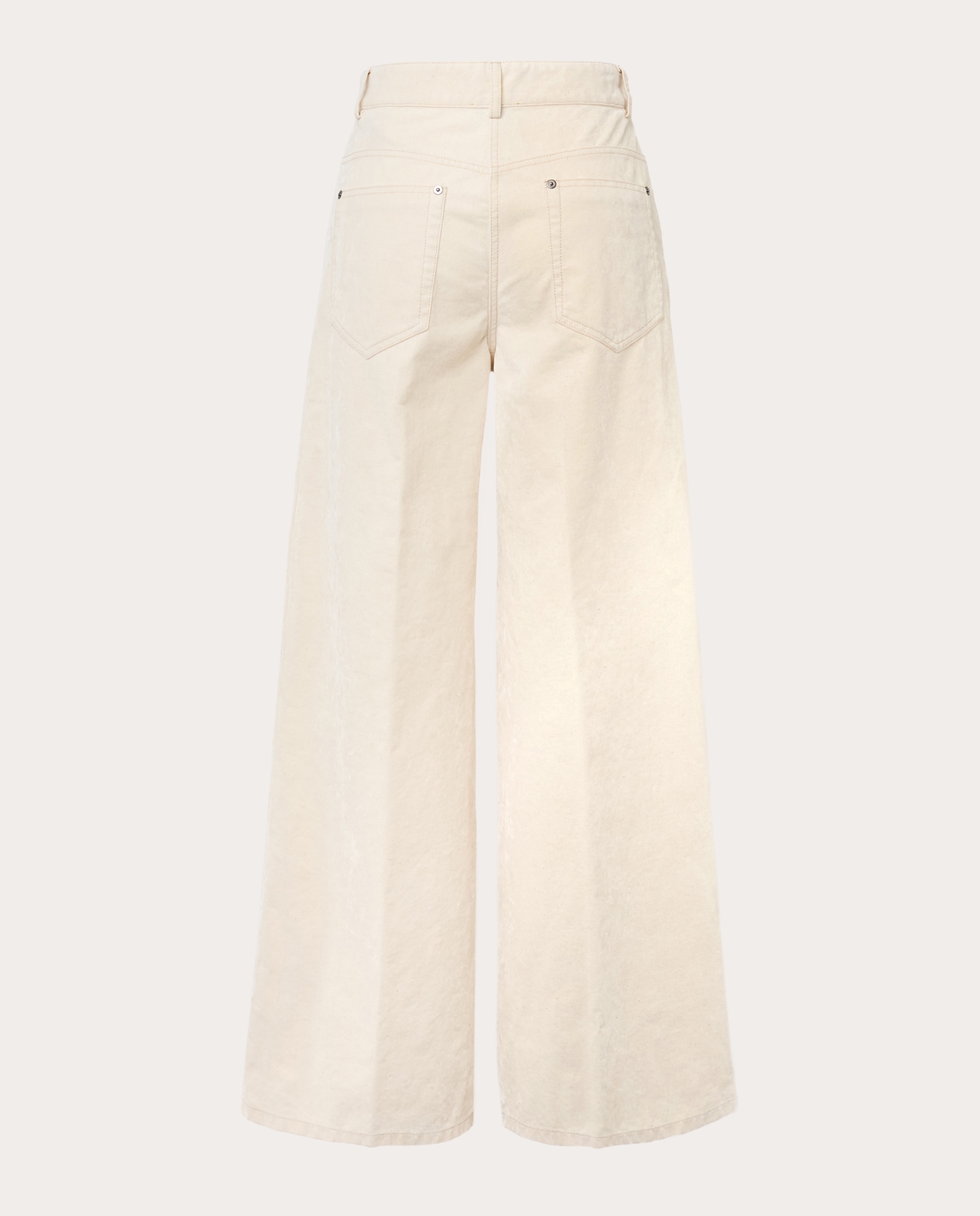 Jeans de 5 Bolsos com Perna Larga Cru-2