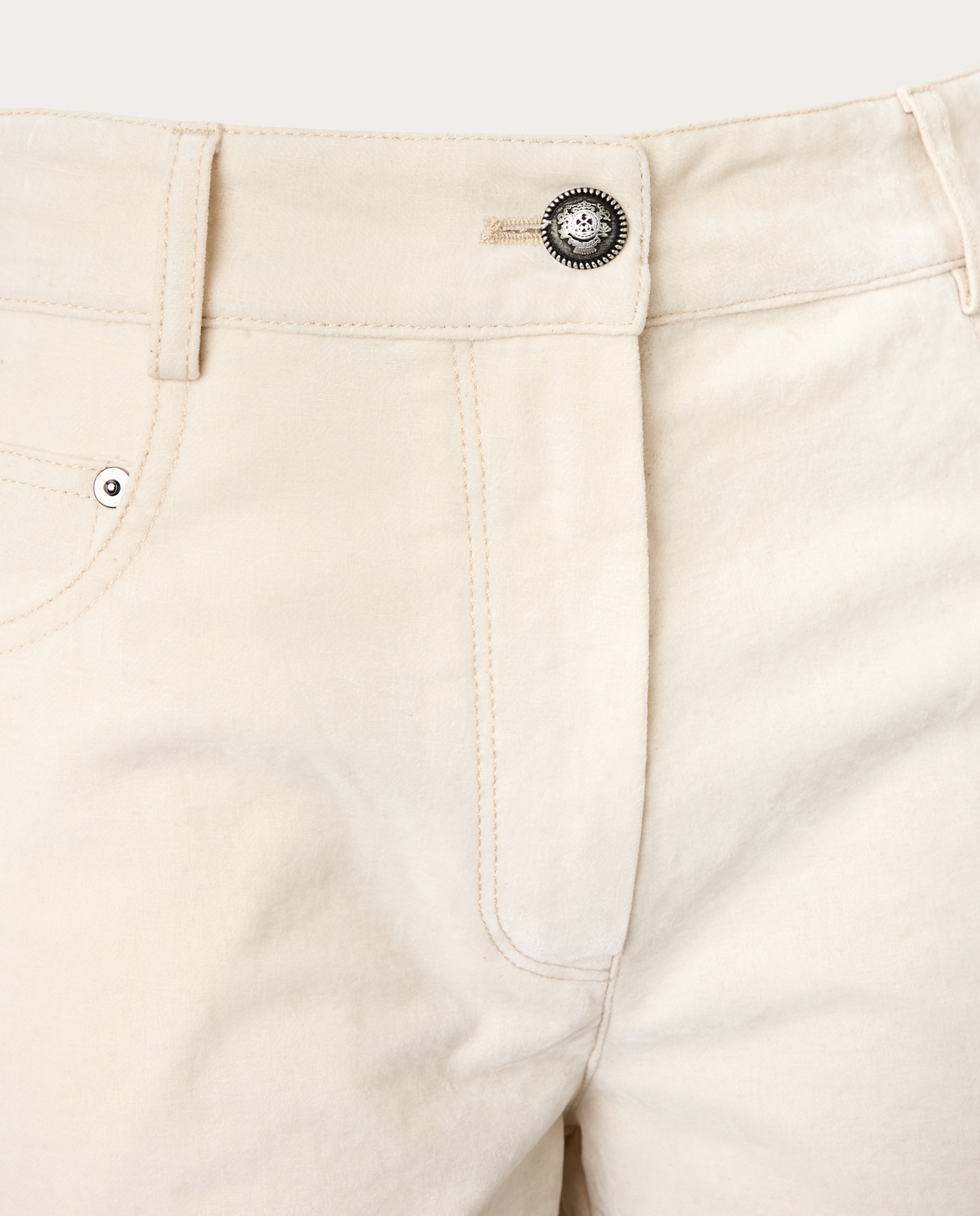 Jeans de 5 Bolsos com Perna Larga Cru-3