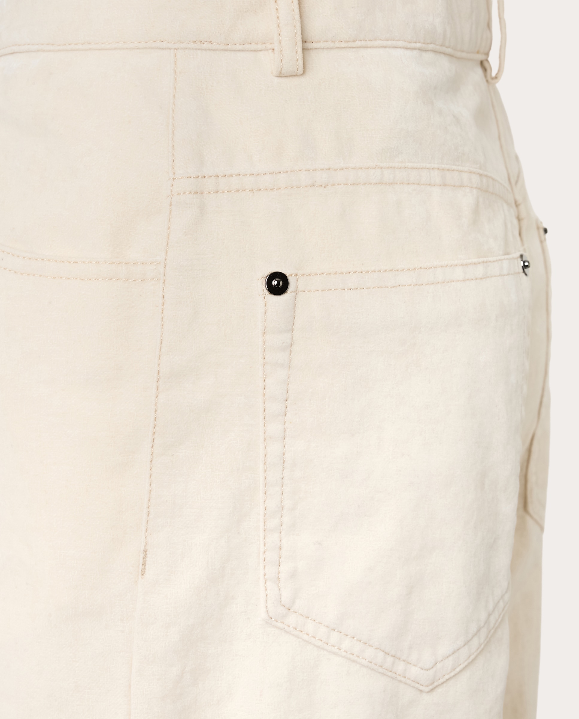 Jeans de 5 Bolsos com Perna Larga Cru-4