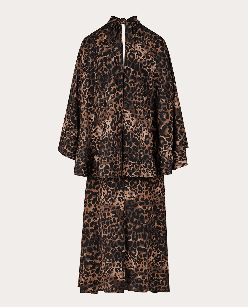 Vestido midi Post Treasured de seda Marrón-2