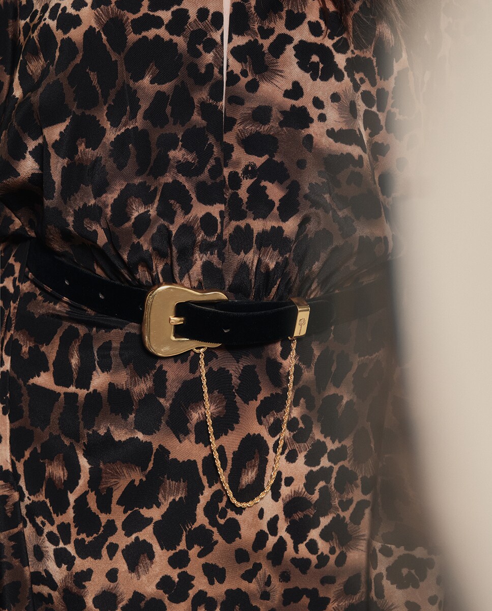 Vestido midi Post Treasured de seda Marrón-3