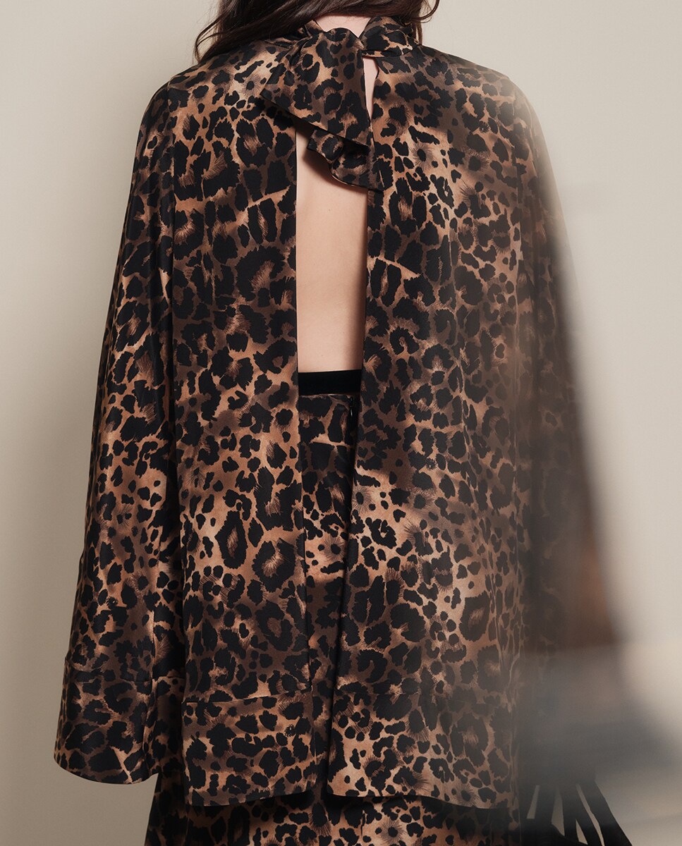 Vestido midi Post Treasured de seda Marrón-4