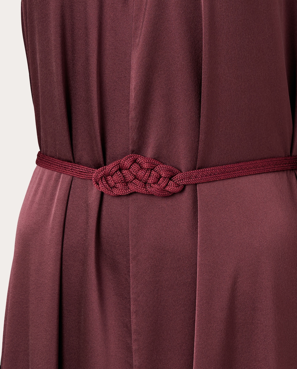 Vestido midi de seda Castanho-escuro-3