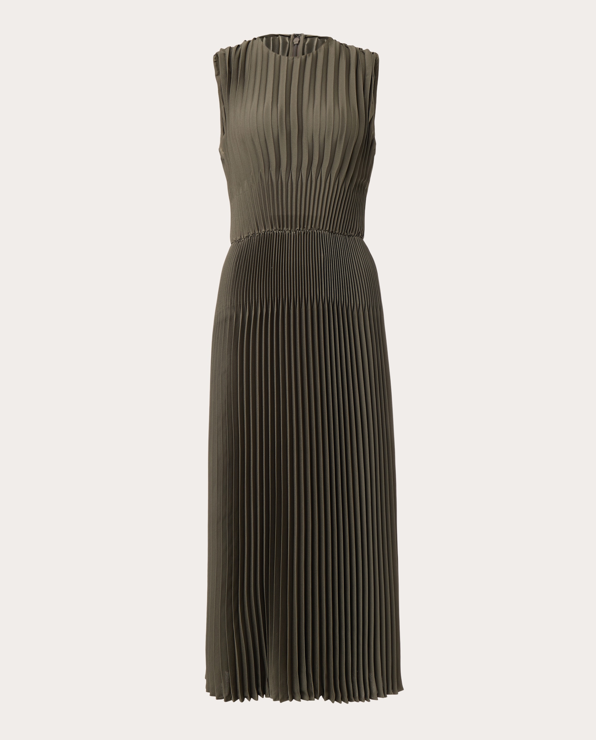 Vestido satinado plisado chevron sea vine - Verde Verde-1