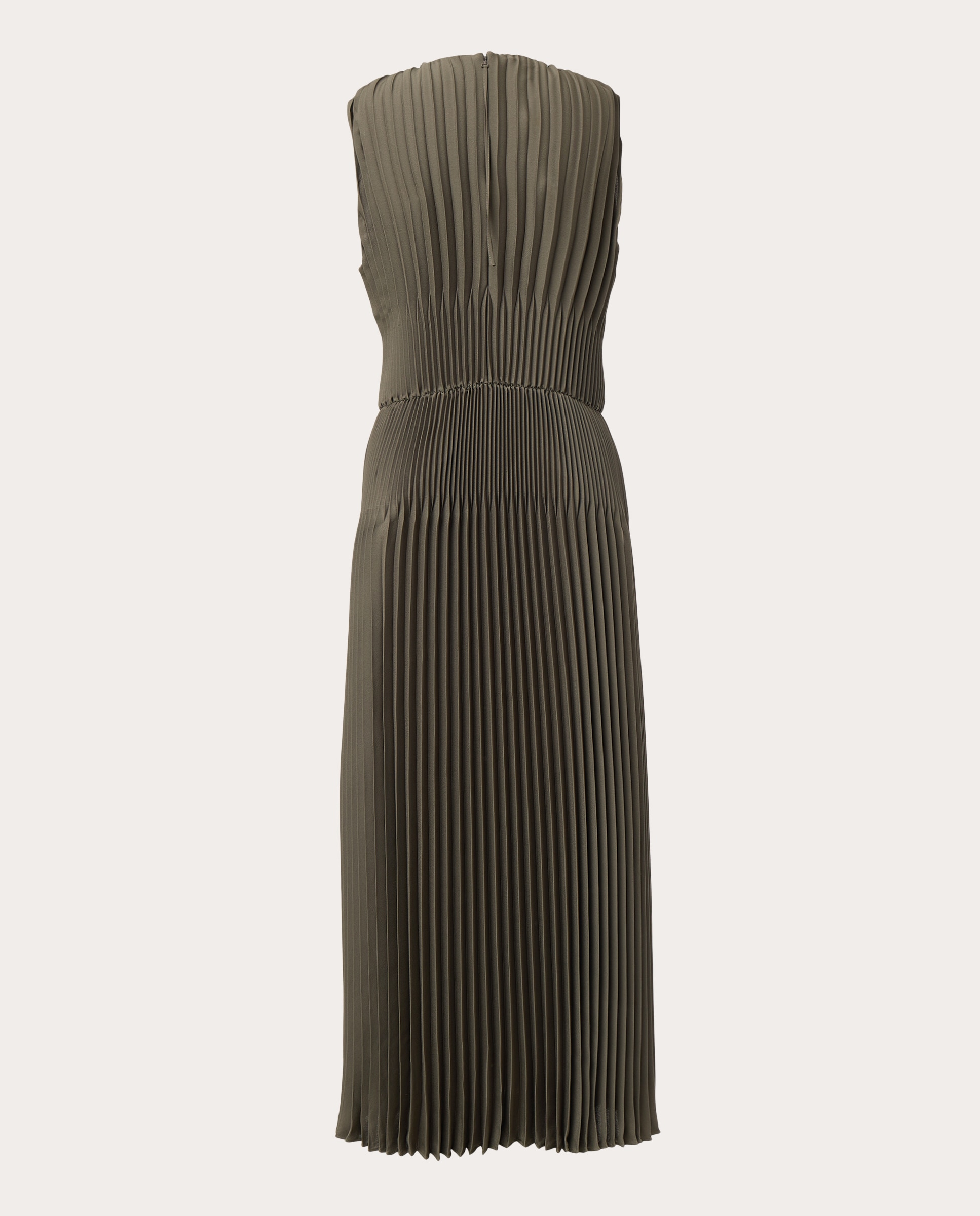 Vestido satinado plisado chevron sea vine - Verde Verde-2