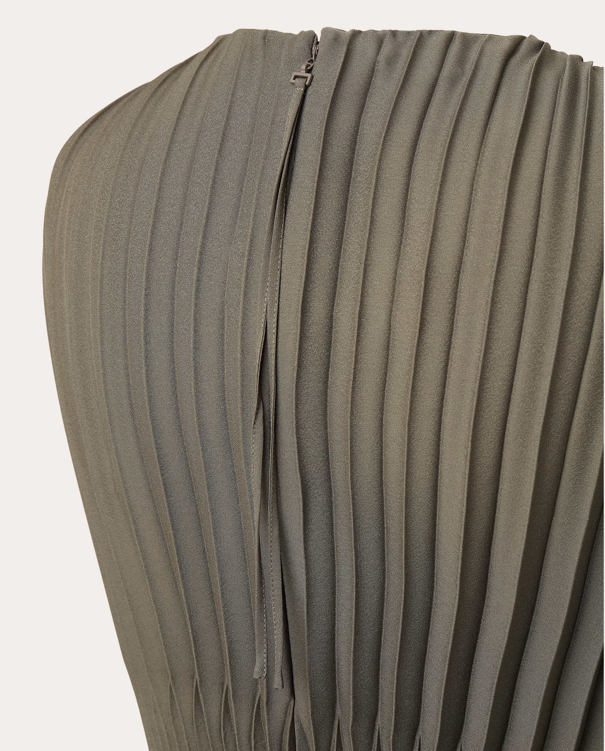 Vestido satinado plisado chevron sea vine - Verde Verde-4