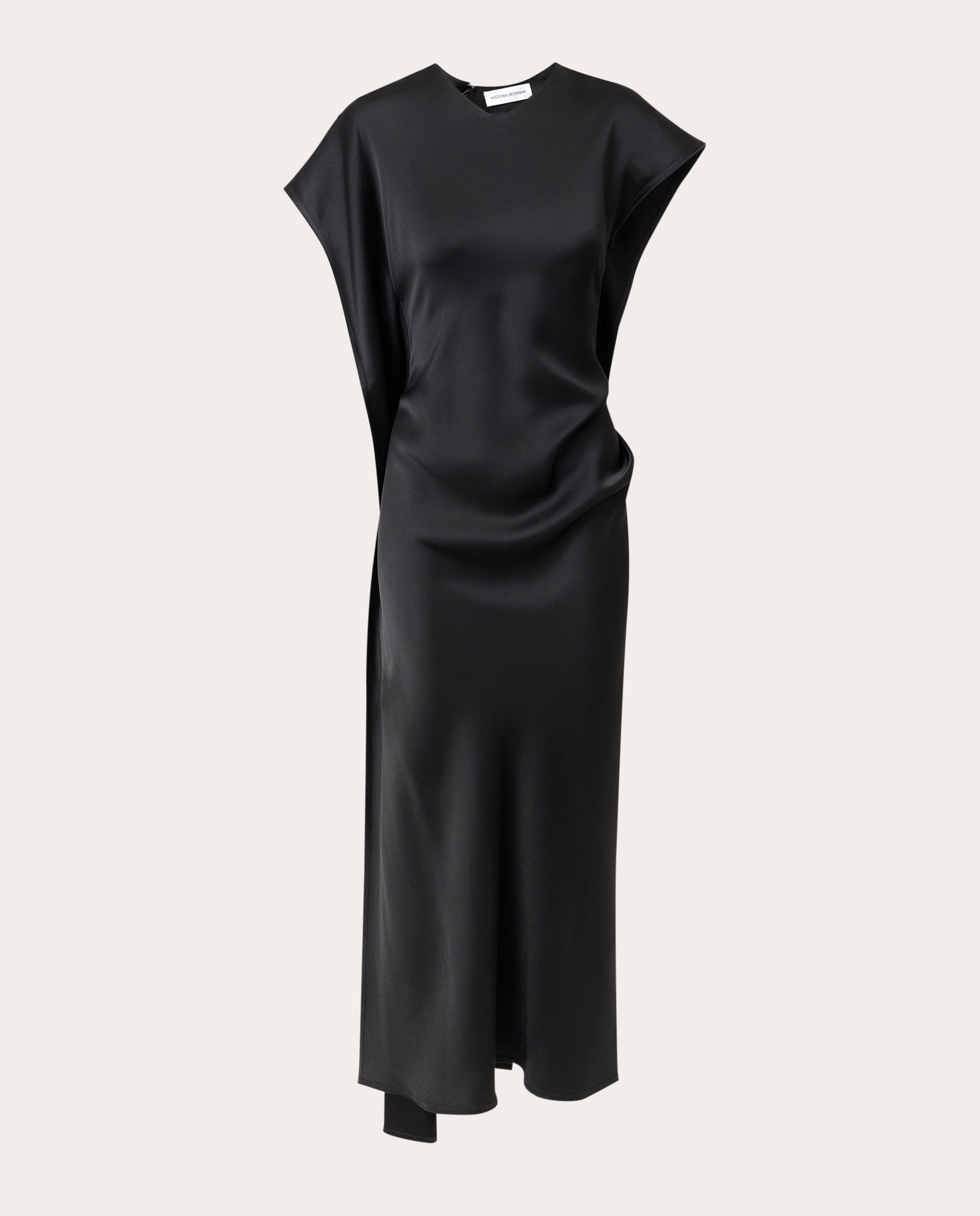 Imagen 0 de Vestido midi Victoria drapeado Negro
